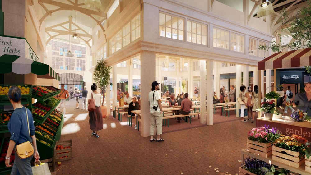 Artists' impression of the new atrium in the Covered Market.