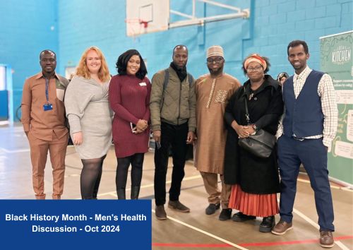 A photo of speakers and organisers of the for the Black History Month Men's Health Discussion - Oct 2024