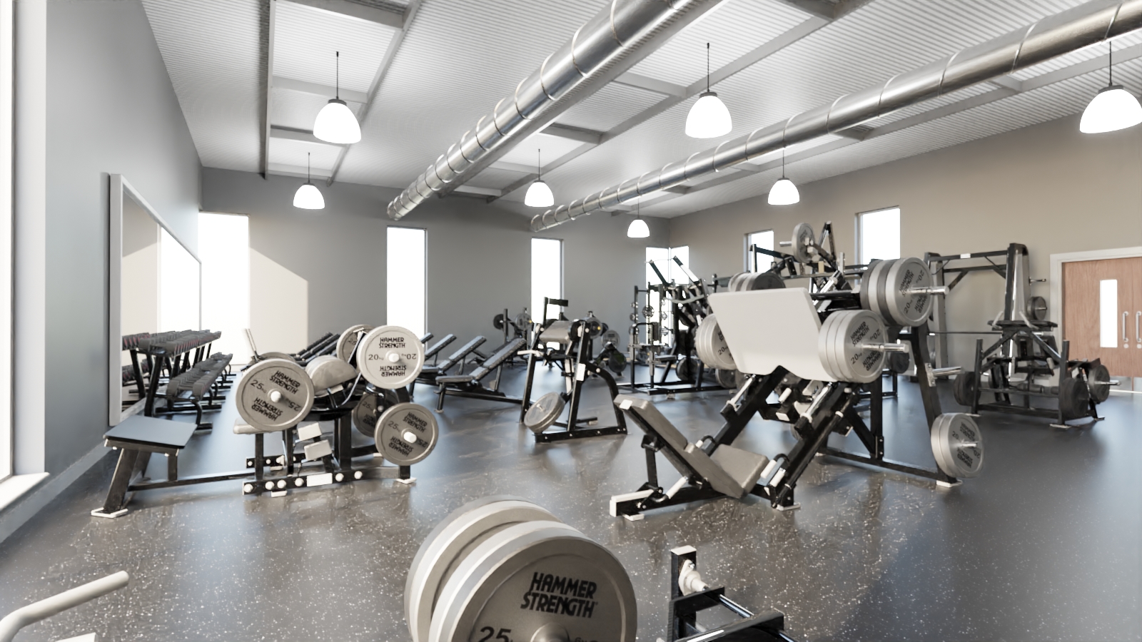 Artist impression of a gym at Ferry leisure centre