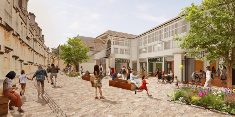 Artist impression of Market Street entrance to the Covered Market by Gort Scott
