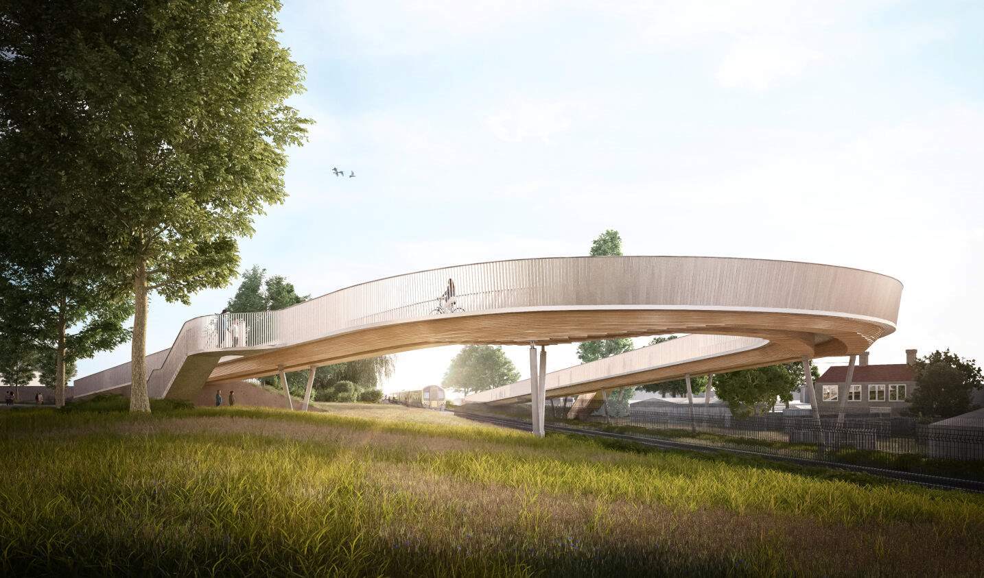 Artist impression of Cowley pedestrian and cycle bridge 